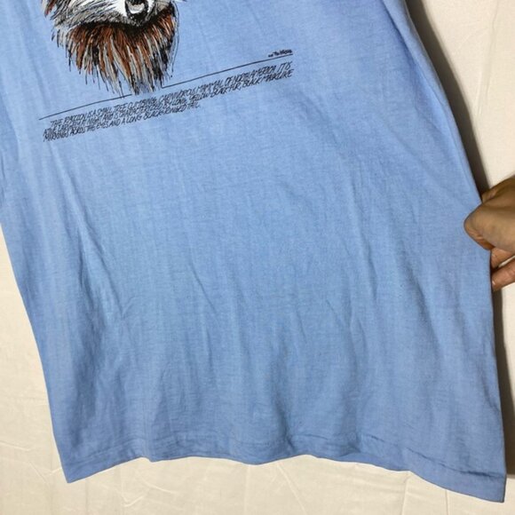 Vintage Tiger Brand Waves Blue Raccoon Graphic Tee T Shirt XL - Picture 11 of 16